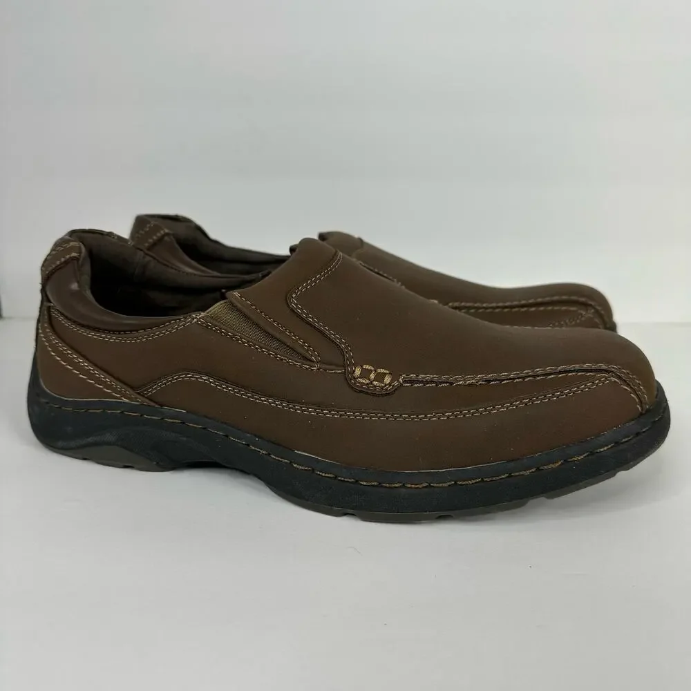 Deer Stags Mens size 8.5 Memory Foam Wesley Leather Loafer Brown